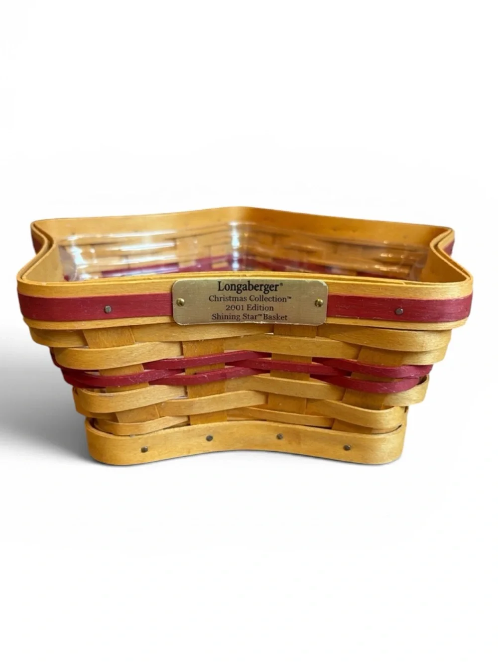 Longaberger 2001 Edition Christmas Collection Shining Star Basket & Protector